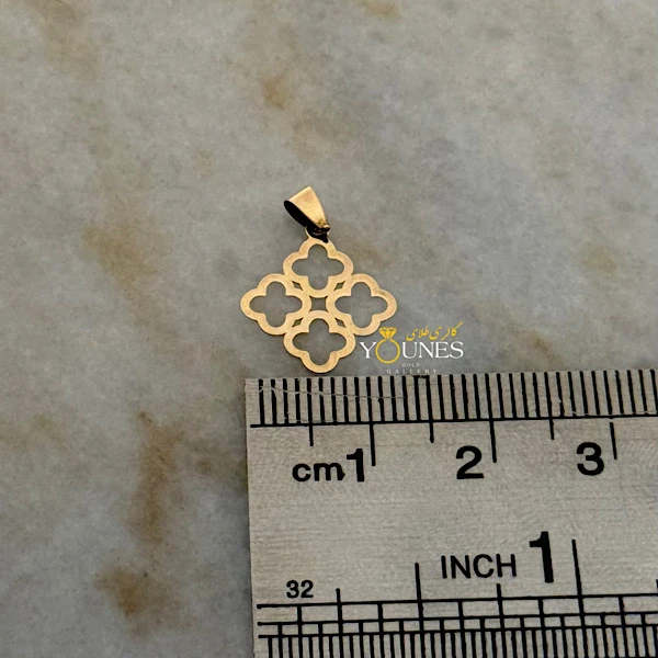 تصویر دوم آویز ونکلیف مینیمال طلا لیزری